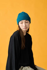 CUFF KNIT CAP / RIB KNIT / BLUE