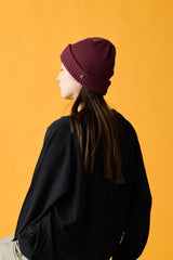 CUFF KNIT CAP / RIB KNIT / WINE