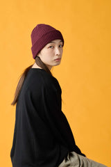 CUFF KNIT CAP / RIB KNIT / WINE