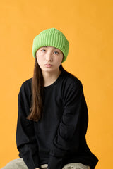 CUFF KNIT CAP / AMULET / LIME