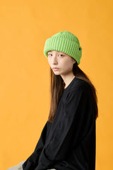 CUFF KNIT CAP / AMULET / LIME