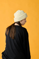 CUFF KNIT CAP / AMULET / CREAM