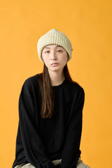 CUFF KNIT CAP / AMULET / CREAM