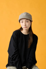 KNIT CAP / BRIMMED BEANIE / GRAYBEIGE