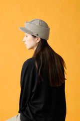 KNIT CAP / BRIMMED BEANIE / GRAYBEIGE