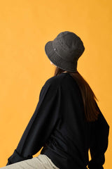 SWICHED BUCKET HAT / FADE DENIM / BLACK