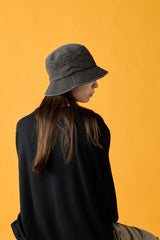 SWICHED BUCKET HAT / FADE DENIM / BLACK
