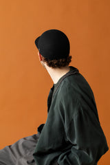 FELT CAP / BLOCKED WOOL / BLACK