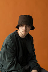 BUCKET HAT / SYNTHETIC SUEDE / BROWN