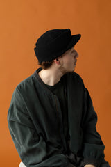 KNIT CAP / BRIMMED BEANIE / BLACK
