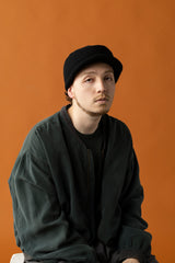 KNIT CAP / BRIMMED BEANIE / BLACK