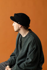 KNIT CAP / BRIMMED BEANIE / BLACK