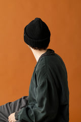 CUFF KNIT CAP / AMULET / BLACK