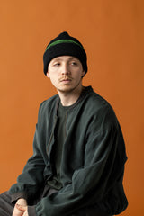 CUFF KNIT CAP / SHADOW LINE / GREEN＆BK