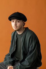 BASQUE CASQUETTE / FULLED WOOL / BLACK