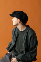 BASQUE CASQUETTE / FULLED WOOL / BLACK