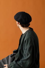 BASQUE CASQUETTE / FULLED WOOL / BLACK