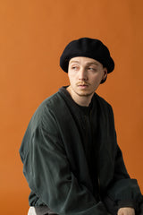 BASQUE CASQUETTE / FULLED WOOL / BLACK