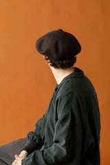 BASQUE CASQUETTE / FULLED WOOL / BROWN