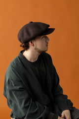 BASQUE CASQUETTE / FULLED WOOL / BROWN