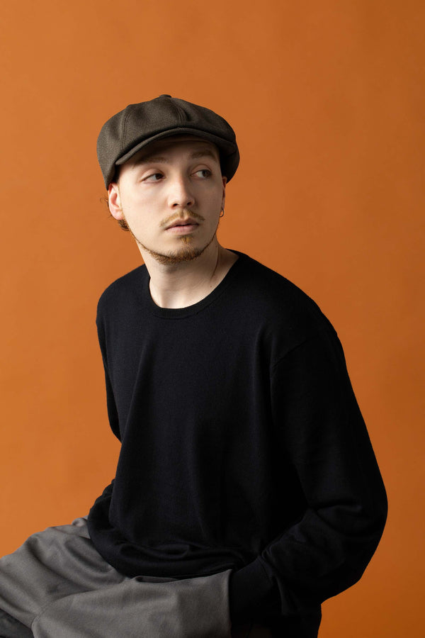 C-PULS HEAD WEARS キャスケットブラック ヘリンボーン S/M CPH C-PLUS HEAD WEARS 東京 渋谷 帽子専門店 オリジナルキャスケット