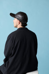 DEEP 6 PANEL CAP / SYNTHETIC LEATHER / BLACK