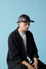 DEEP 6 PANEL CAP / SYNTHETIC LEATHER / BLACK