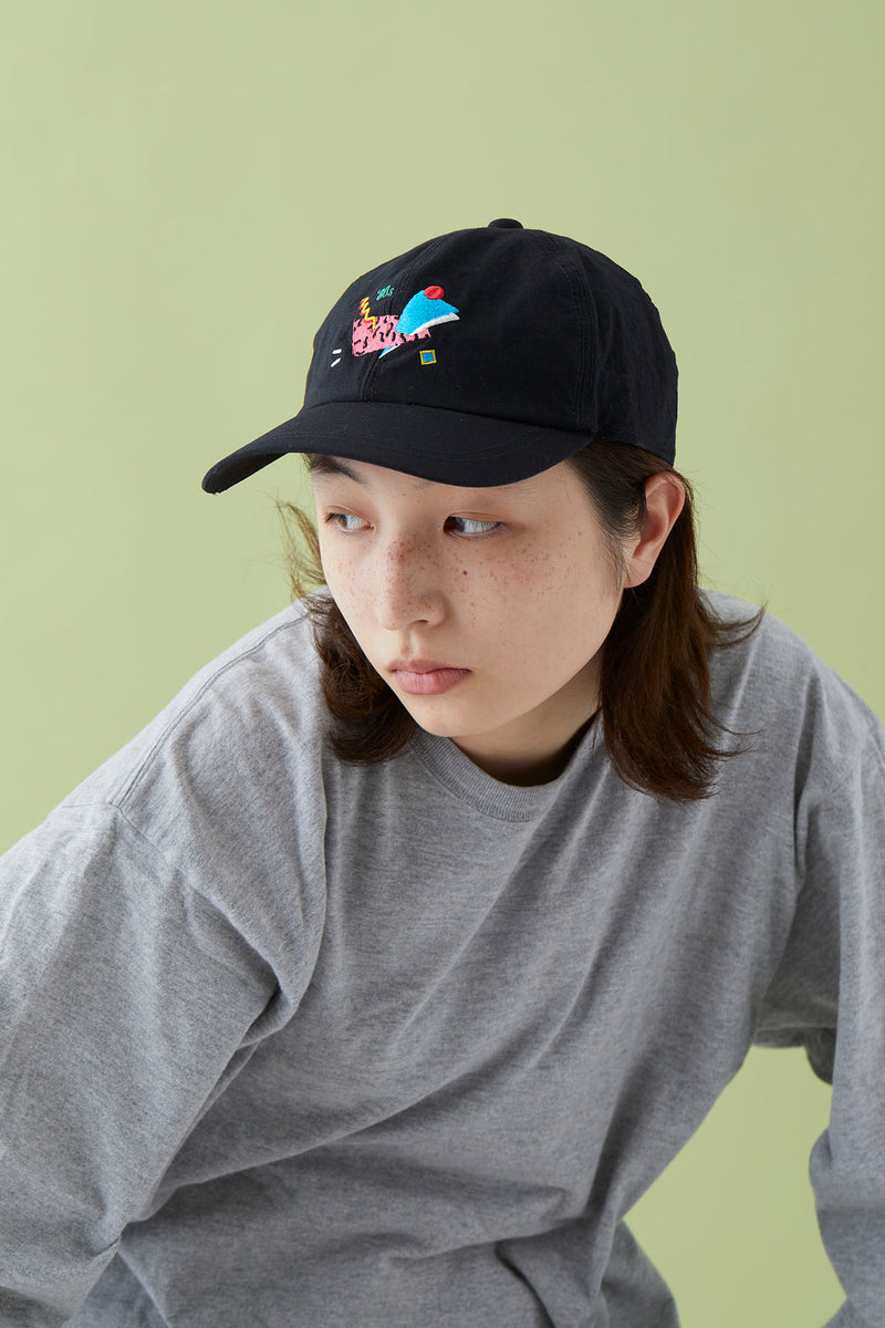 WHOPOP / 6 PANEL CAP / 80S / BLACK