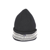 CUFF KNIT CAP / 3D BORDER / BLACK