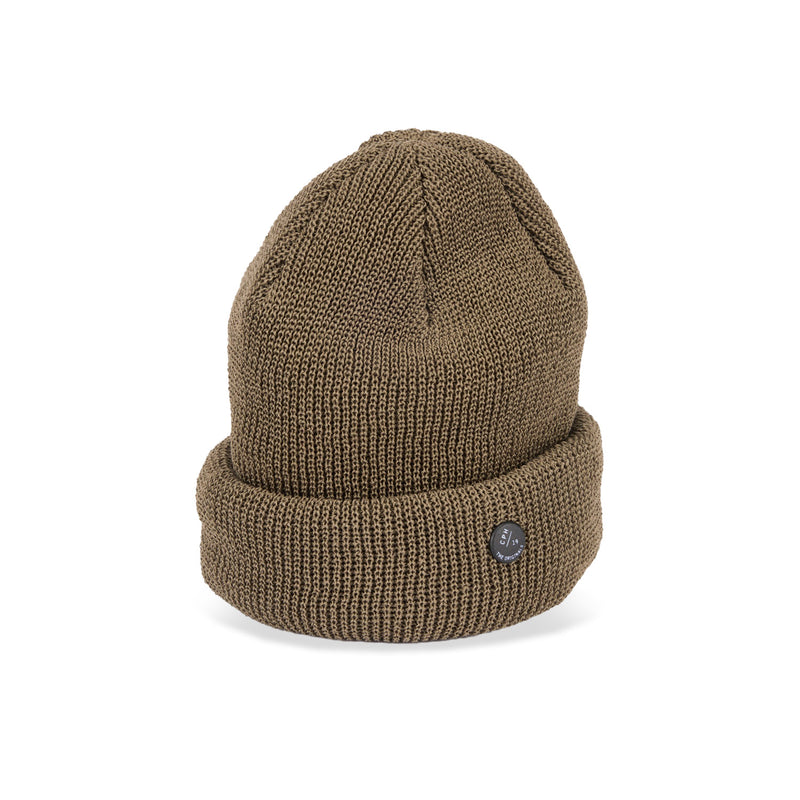 CUFF KNIT CAP / STRAW YARN / OLIVE