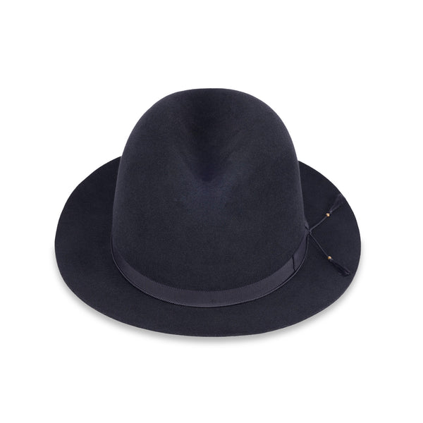 FELT HAT / RABBIT FRONT PINCH TASSEL / BLACK