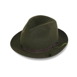 FELT HAT / RABBIT FRONT PINCH TASSEL / MOSS GREEN