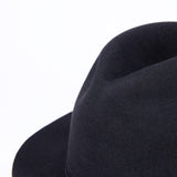 FELT HAT / RABBIT FRONT PINCH TASSEL / BLACK