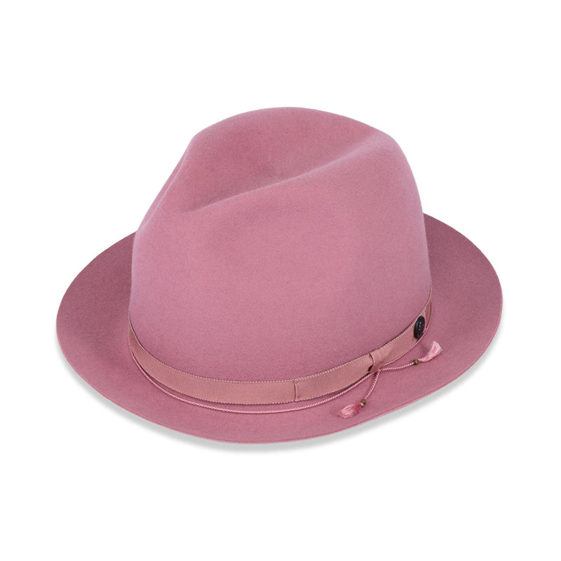 FELT HAT / RABBIT FRONT PINCH TASSEL / DARK PINK
