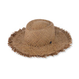 RAFFIA HAT / RAW EDGE BRIM / BROWN