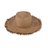 RAFFIA HAT / RAW EDGE BRIM / BROWN