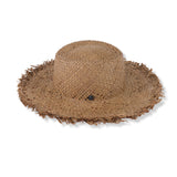 RAFFIA HAT / RAW EDGE BRIM / BROWN
