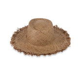 RAFFIA HAT / RAW EDGE BRIM / BROWN