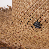 RAFFIA HAT / RAW EDGE BRIM / BROWN