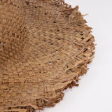 RAFFIA HAT / RAW EDGE BRIM / BROWN
