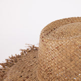 RAFFIA HAT / RAW EDGE BRIM / BROWN