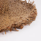 RAFFIA HAT / RAW EDGE BRIM / BROWN