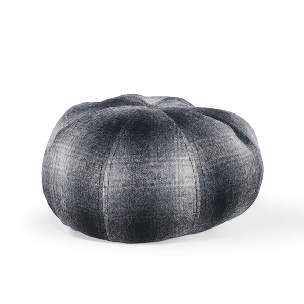BERET / OMBRE CHECK / GRAY & BLACK
