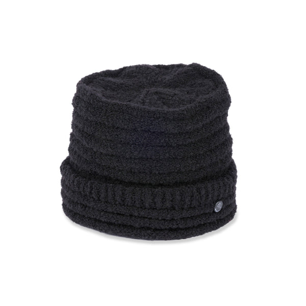 CUFF KNIT CAP / LOOP YARN / BLACK