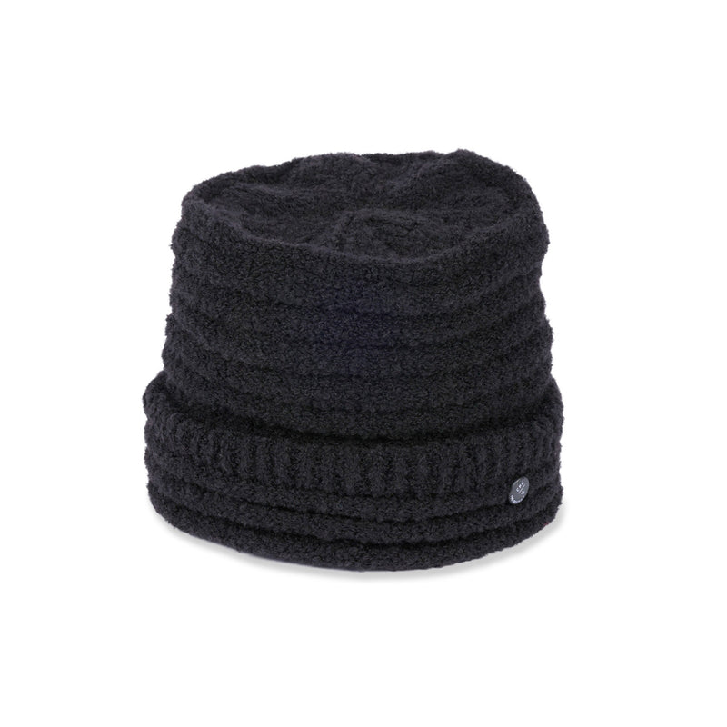 CUFF KNIT CAP / LOOP YARN / BLACK
