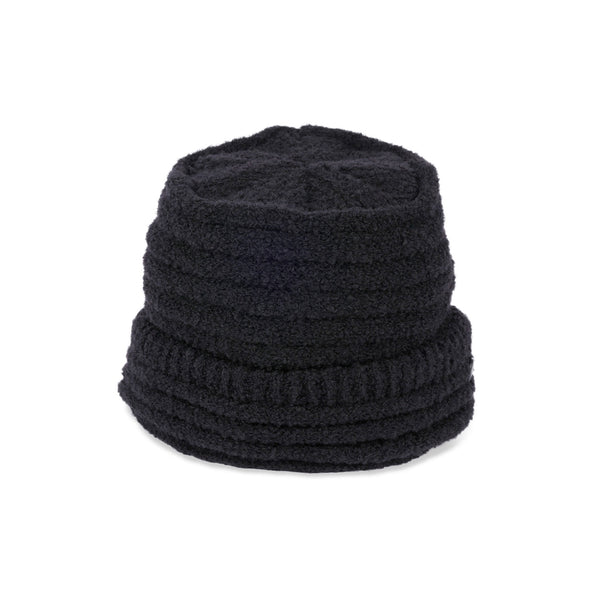 CUFF KNIT CAP / LOOP YARN / BLACK