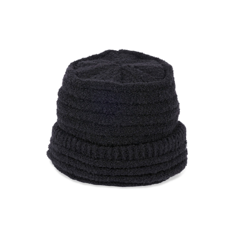 CUFF KNIT CAP / LOOP YARN / BLACK