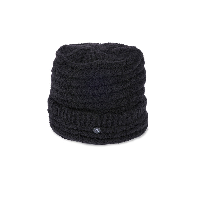 CUFF KNIT CAP / LOOP YARN / BLACK