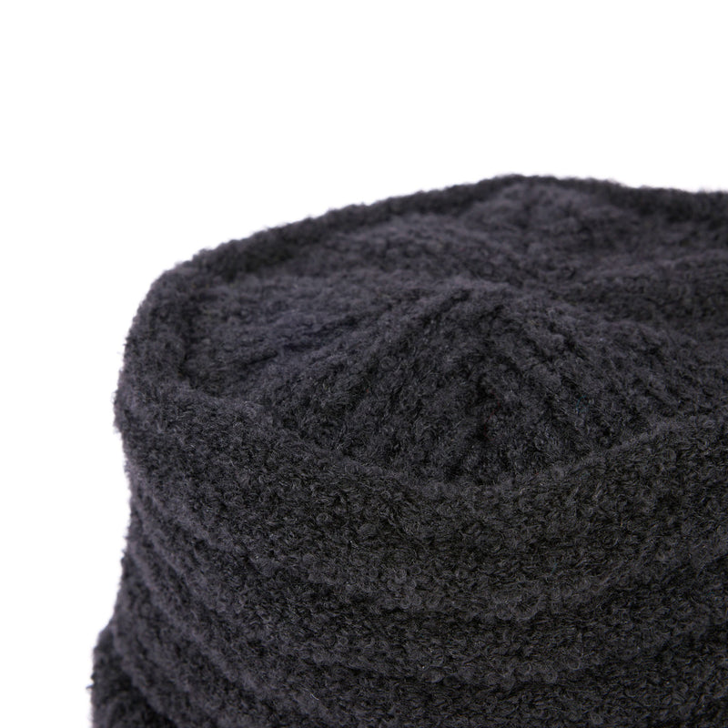 CUFF KNIT CAP / LOOP YARN / BLACK