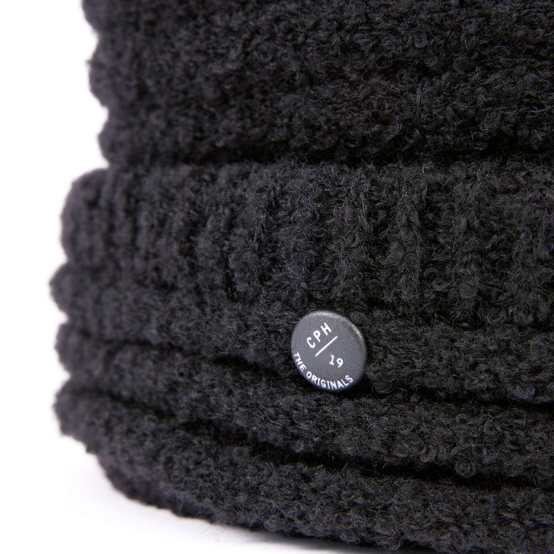 CUFF KNIT CAP / LOOP YARN / BLACK